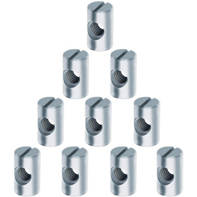 Sisi UK M6 X 14mm Barrel Nuts Bzp Furniture Connector Nuts For Beds Cots Cabinets 10 Pack from B&Q