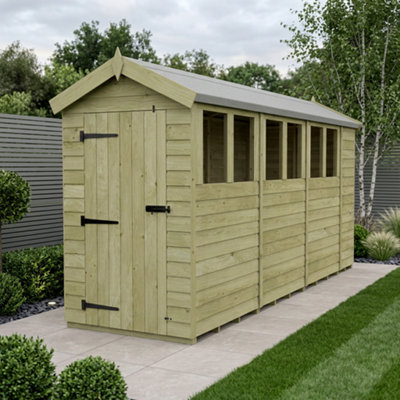 B&Q -  4 X 15 Apex Shed (Single DoorWith Windows)