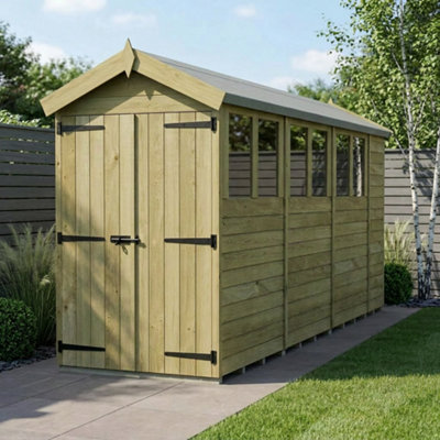 B&Q -  4 X 15 Apex Shed (Double DoorWith Windows)
