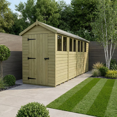 B&Q -  4 X 17 Apex Shed (Single DoorWith Windows)