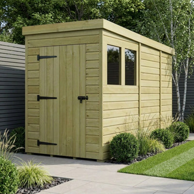 B&Q -  4 X 9 Pent Shed (Single DoorWith Windows)