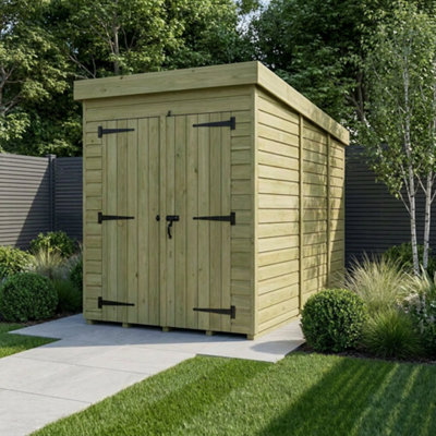 B&Q -  4 X 9 Pent Shed (Double DoorNo Windows)