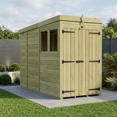 B&Q -  4 X 9 Pent Shed (Double DoorWith Windows)