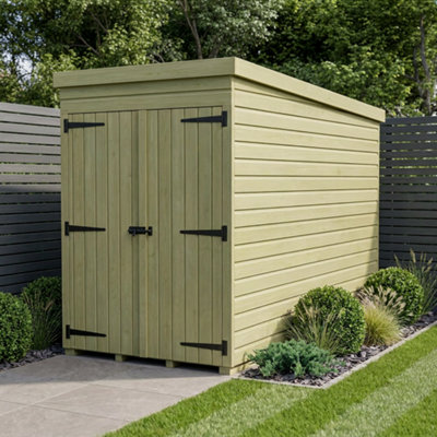 B&Q -  4 X 10 Pent Shed (Double DoorNo Windows)