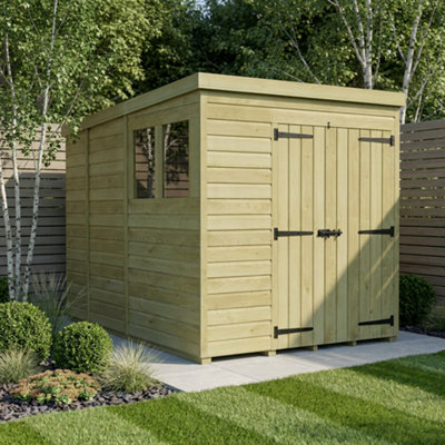 B&Q -  6 X 9 Pent Shed (Double DoorWith Windows)
