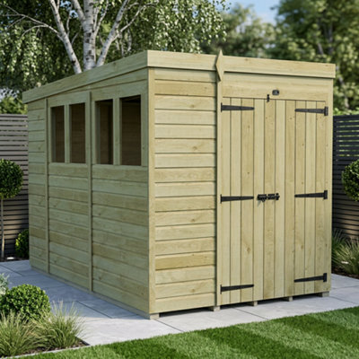 B&Q -  6 X 10 Pent Shed (Double DoorWith Windows)