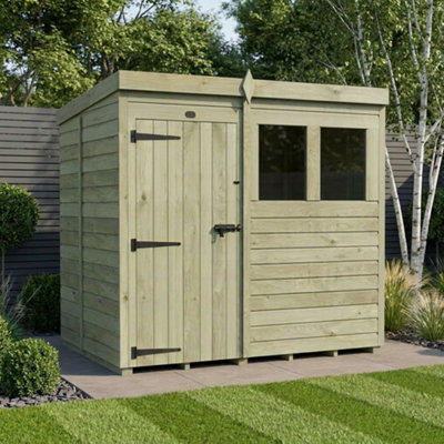 B&Q -  7 X 5 Pent Shed (Single DoorWith Windows)