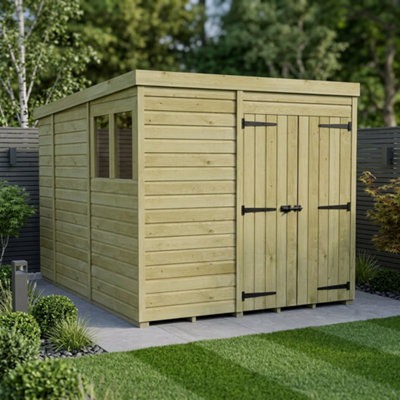 B&Q -  7 X 10 Pent Shed (Double DoorWith Windows)