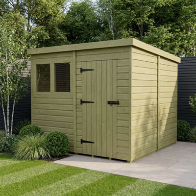 B&Q -  8 X 8 Pent Shed (Single DoorWith Windows)