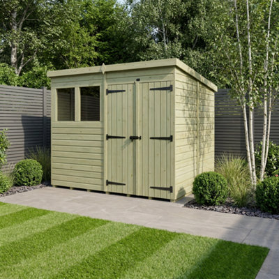 B&Q -  8 X 8 Pent Shed (Double DoorWith Windows)