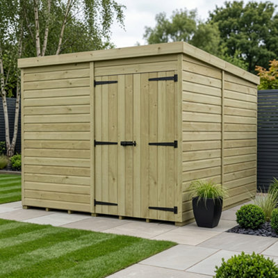 B&Q -  8 X 9 Pent Shed (Double DoorNo Windows)