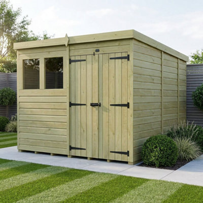 B&Q -  8 X 9 Pent Shed (Double DoorWith Windows)