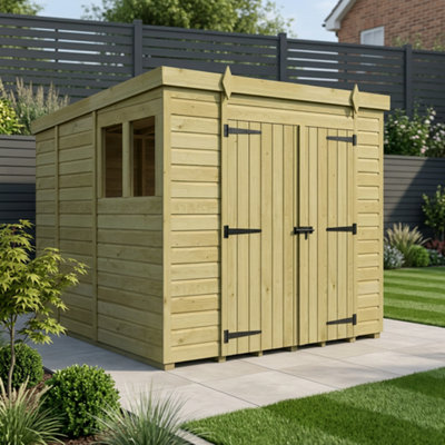 B&Q -  9 X 9 Pent Shed (Double DoorWith Windows)