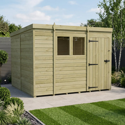 B&Q -  9 X 10 Pent Shed (Single DoorWith Windows)