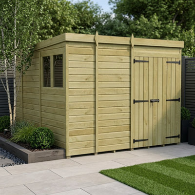 B&Q -  9 X 10 Pent Shed (Double DoorWith Windows)