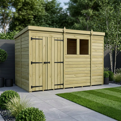 B&Q -  10 X 5 Pent Shed (Double DoorWith Windows)