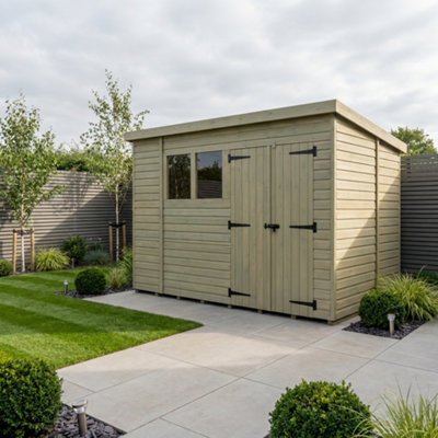 B&Q -  10 X 6 Pent Shed (Double DoorWith Windows)