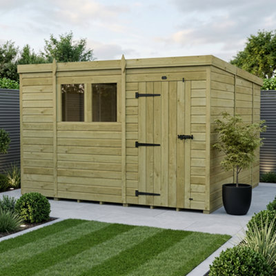B&Q -  10 X 10 Pent Shed (Single DoorWith Windows)