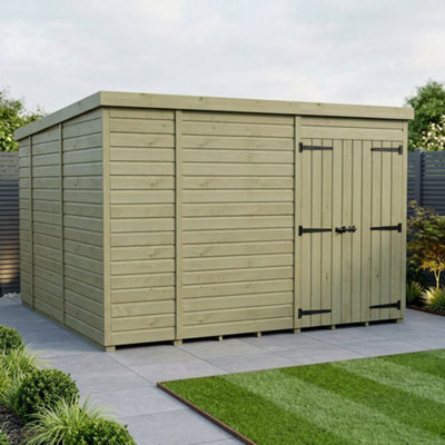 B&Q -  10 X 10 Pent Shed (Double DoorNo Windows)