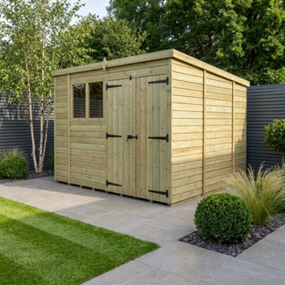 B&Q -  10 X 10 Pent Shed (Double DoorWith Windows)