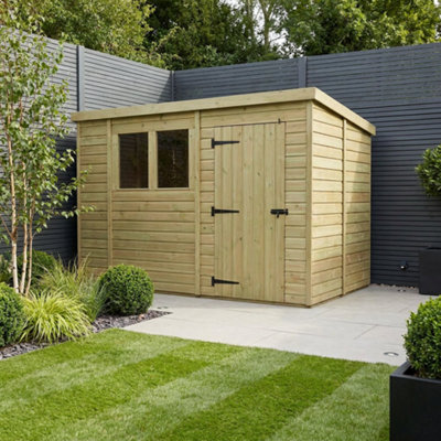 B&Q -  11 X 9 Pent Shed (Single DoorWith Windows)