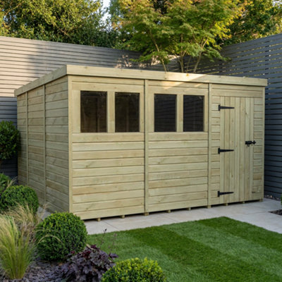 B&Q -  12 X 10 Pent Shed (Single DoorWith Windows)