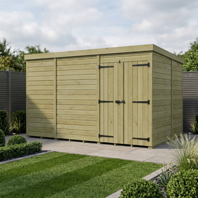 B&Q -  13 X 9 Pent Shed (Double DoorNo Windows)