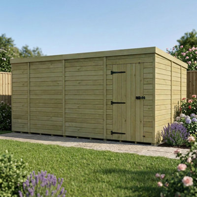 B&Q -  14 X 9 Pent Shed (Single DoorNo Windows)
