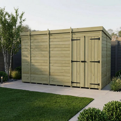 B&Q -  14 X 10 Pent Shed (Double DoorNo Windows)