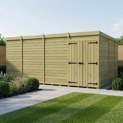 B&Q -  15 X 9 Pent Shed (Double DoorNo Windows)