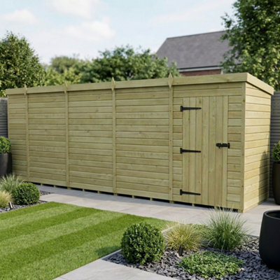 B&Q -  17 X 4 Pent Shed (Single DoorNo Windows)