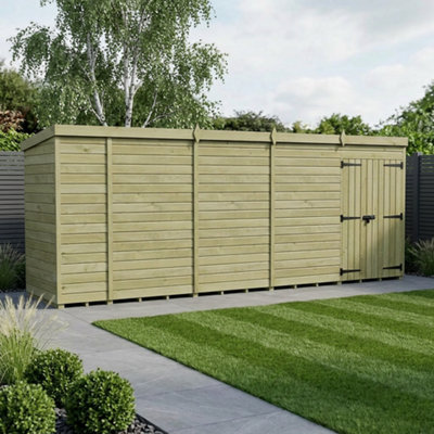 B&Q -  17 X 4 Pent Shed (Double DoorNo Windows)