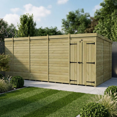 B&Q -  18 X 10 Pent Shed (Double DoorNo Windows)