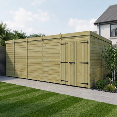 B&Q -  19 X 10 Pent Shed (Double DoorNo Windows)