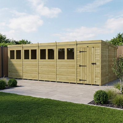 B&Q -  20 X 10 Pent Shed (Single DoorWith Windows)