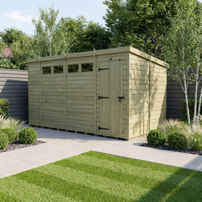B&Q - 14 X 8 Security Pent ShedDiy Sheds