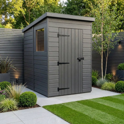 B&Q -  4X5 Pent Composite Shed (Single DoorWith Windows)