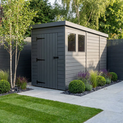 B&Q -  4X9 Pent Composite Shed (Single DoorWith Windows)