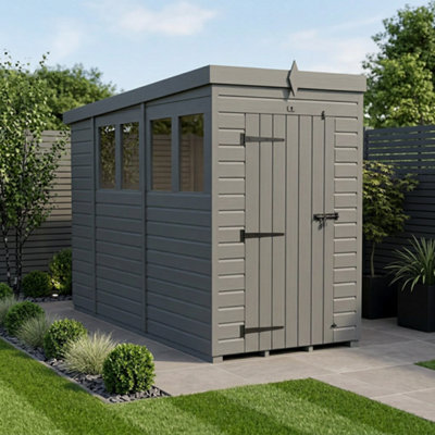 B&Q -  4X10 Pent Composite Shed (Single DoorWith Windows)