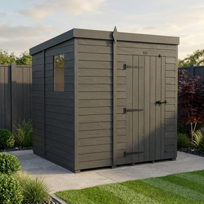 B&Q -  5X6 Pent Composite Shed (Single DoorWith Windows)