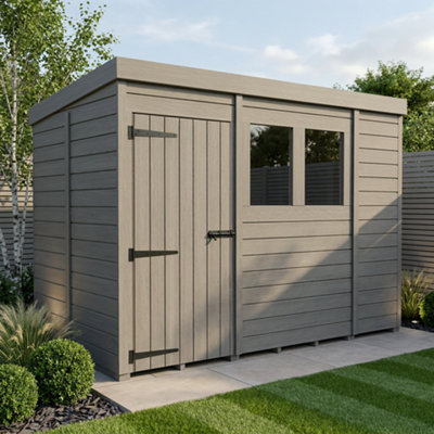B&Q -  5X9 Pent Composite Shed (Single DoorWith Windows)