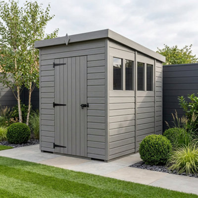 B&Q -  5X10 Pent Composite Shed (Single DoorWith Windows)