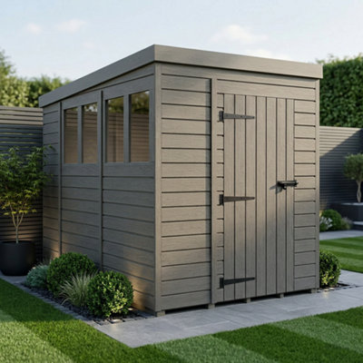 B&Q -  6X10 Pent Composite Shed (Single DoorWith Windows)