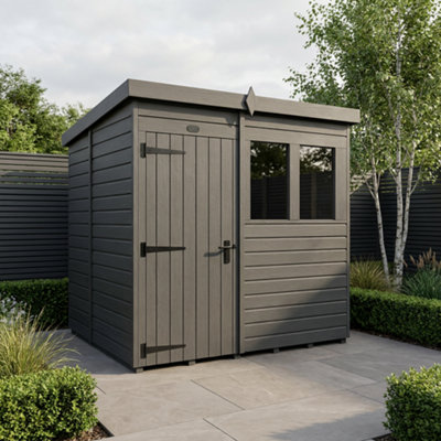 B&Q -  7X5 Pent Composite Shed (Single DoorWith Windows)
