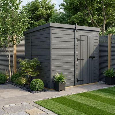 B&Q -  8X6 Pent Composite Shed (Single DoorNo Windows)