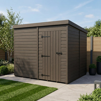 B&Q -  8X8 Pent Composite Shed (Single DoorNo Windows)