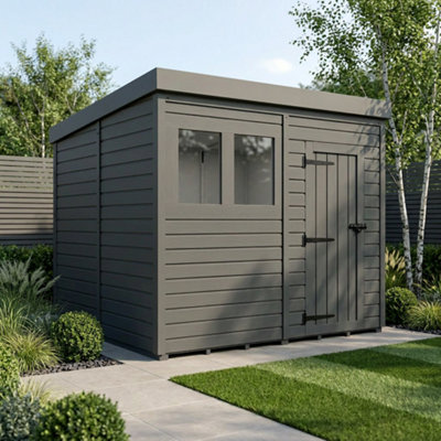 B&Q -  8X9 Pent Composite Shed (Single DoorWith Windows)