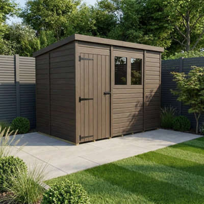 B&Q -  9X5 Pent Composite Shed (Single DoorWith Windows)