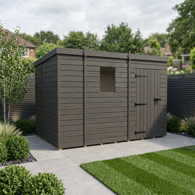 B&Q -  9X6 Pent Composite Shed (Single DoorWith Windows)