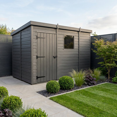 B&Q -  9X7 Pent Composite Shed (Single DoorWith Windows)